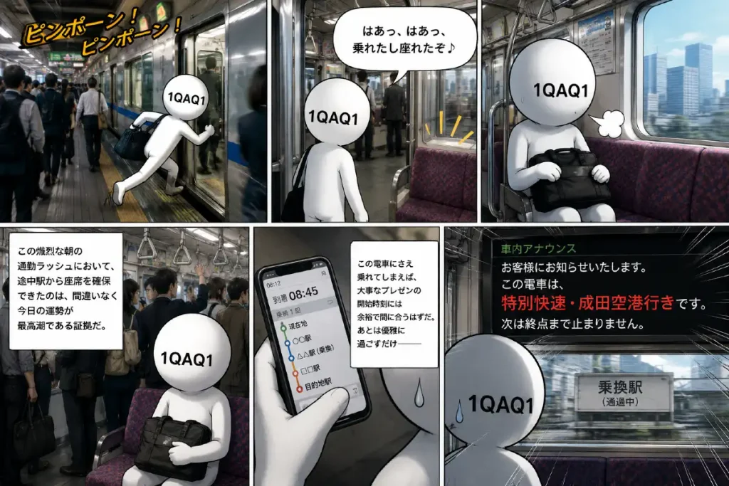 はあっ、はあっ、乗れたし座れたぞ♪